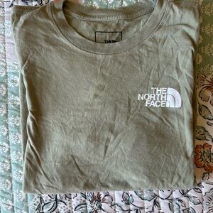 North Face tee shirt, sage green, size small